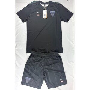 NWT Rare Adidas Junior Boys X Marvel Black Panther Summer Set Black/ Sonic Ink S